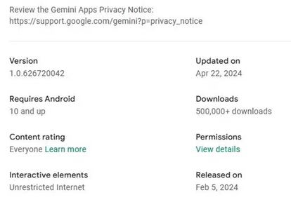 Play Store Gemini