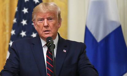 El presidente de Estados Unidos, Donald Trump, durante una rueda de prensa este miércoles.