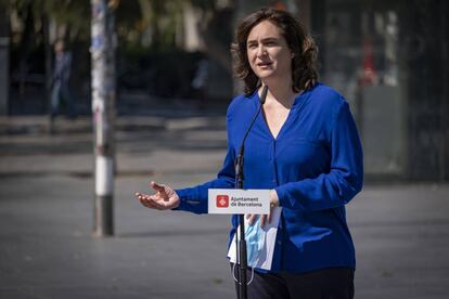 Ada Colau durante una rueda de prensa el pasado 25 de abril.