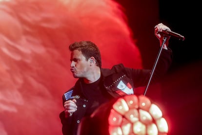 El cantante Dani Martin, durante su actuacin en el Wizink Center en 2021.