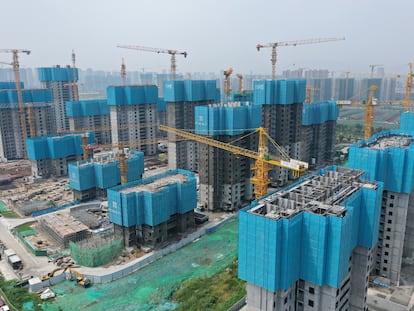 Bloques de viviendas en construcción en la localidad china de Nanjing, el pasado 1 de septiembre.