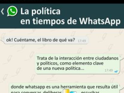 Portada del libro La política en tiempos del WhatsApp