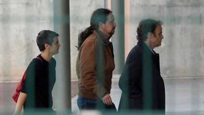 Pablo Iglesias a su llegada a la cárcel de Lledoners para entrevistarse con Oriol Junqueras.