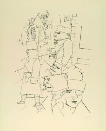 George Grosz. 'Carnaval sangriento', 1915-1916. Transferencia litográfica. Colección particular.
