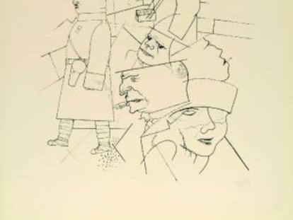 George Grosz. &#039;Carnaval sangriento&#039;, 1915-1916. Transferencia litogr&aacute;fica. Colecci&oacute;n particular. 