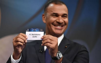 Ruud Gullit at Monday's Champions League draw.