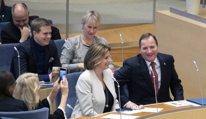 El líder socialdemócrata, Stefan Löfven, tras ser proclamado primer ministro de Suecia, el 18 de enero de 2018.