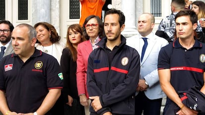 Accused firemen (l-r) Manuel Blanco, Julio Latorre and José Enrique Rodríguez.