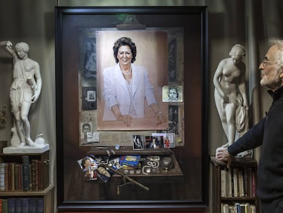 El retrato de Rita Barberá que cuelga desde 2019 de la galería de alcaldes del Ayuntamiento de Valencia.