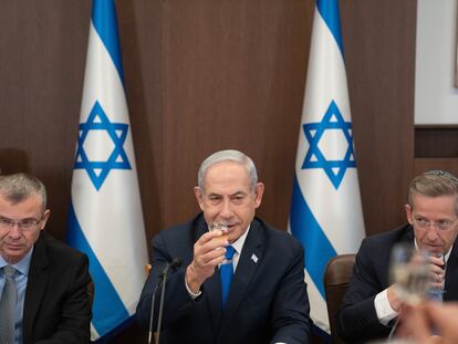 El primer ministro israelí, Benjamín Netanyahu durante una del Gabinete en Jerusalén.