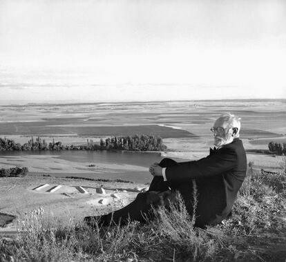 Miguel de Unamuno en La Flecha, en 1934.