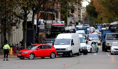 Atascos en Madrid. 