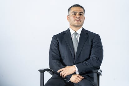 Omar García Harfuch durante la presentación de los integrantes de su gabinete en el Museo Interactivo de Economía en Ciudad de México, el 4 de julio de 2024.