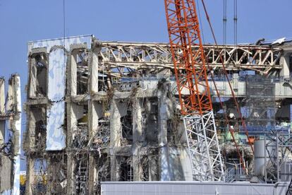 El edificio del cuarto reactor de la central de Fukushima, esta semana.