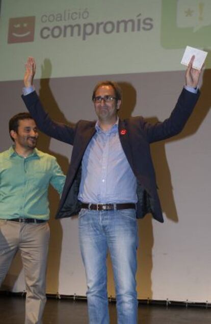 El candidato de Primavera Europea, Jordi Sebasti&agrave;, en el acto de final de campa&ntilde;a en Castell&oacute;n.