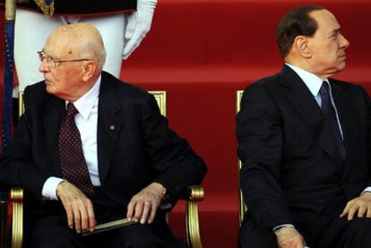 Giorgio Napolitano y Silvio Berlusconi, en un acto celebrado el pasado mes de junio.