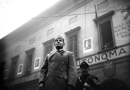 Mussolini como Duce durante la Segunda Guerra Mundial.