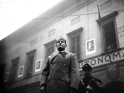 Mussolini como Duce durante la Segunda Guerra Mundial.