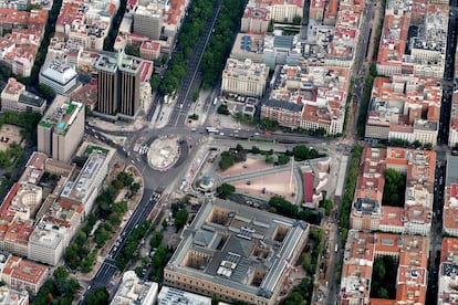 Vista aérea de la Plaza de Colón.