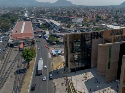 Vista aérea del Museo Interactivo Infantil y Juvenil, Yancuic, ubicado en la alcaldía Iztapalapa en Ciudad de México.