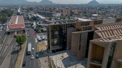 Vista aérea del Museo Interactivo Infantil y Juvenil, Yancuic, ubicado en la alcaldía Iztapalapa en Ciudad de México.