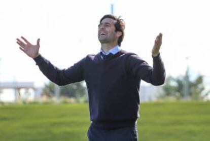 Santiago Solari, en un partido con el Castilla.