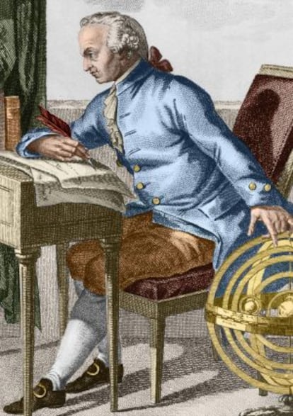 Ilustración que retrata a Kant.