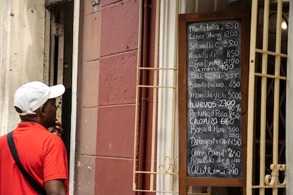 El cártel de precios de una mipyme en La Habana, el 23 de julio.