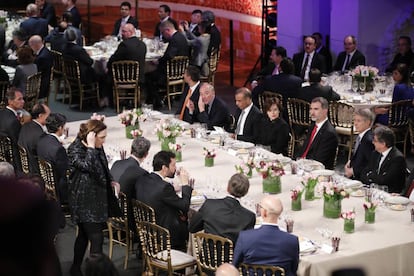 King Felipe VI at the dinner held ahead of MWC Barcelona.