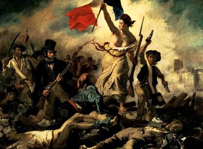 Durante el siglo XIX los pintores de batallas recurren a las representaciones más realistas incluso para  ideales como la libertad. Un ejemplo claro es la 'Libertad guiando al pueblo' (Museo de Louvre), de artista francés Delacroix con el trasfondo de la revolución de 1830.