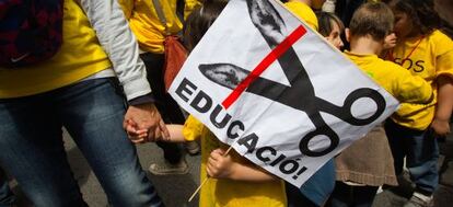 Manifestación contra los recortes educativos celebrada en Barcelona el pasado mes de mayo.