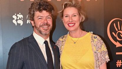 La presentadora Anne Igartiburu y el director Pablo Heras-Casado en un concierto en mayo de 2019.