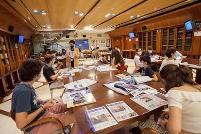 Jornadas de Talleres Fundación "La Caixa"-APM de Fomento de Lectura de Prensa en la Escuela realizadas el pasado mes de junio en la sede de la Asociación de la Prensa de Madrid.