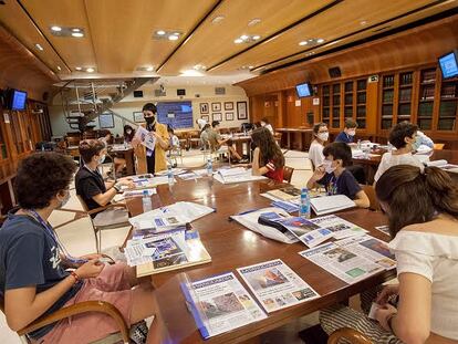 Jornadas de Talleres Fundación "La Caixa"-APM de Fomento de Lectura de Prensa en la Escuela realizadas el pasado mes de junio en la sede de la Asociación de la Prensa de Madrid.