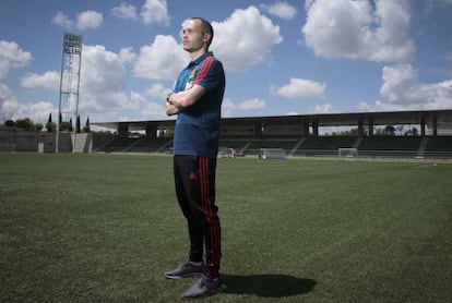 Andrés Iniesta, en la Ciudad del Fútbol, en Las Rozas (Madrid).