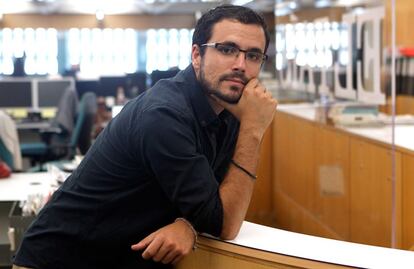 Alberto Garzón en la redacción de EL PAÍS.