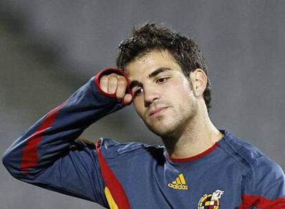 Cesc, durante un entrenamiento con la selección española.