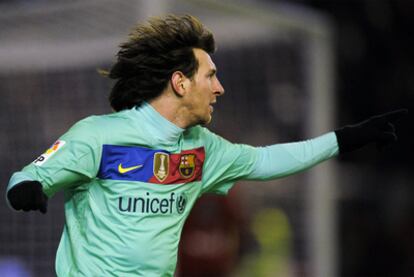 Messi celebra uno de sus goles