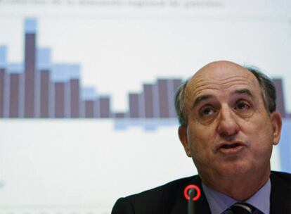 Antonio Brufau, presidente de Repsol, la empresa que mayores ventas registró en 2008, en la presentación de resultados de esta semana.