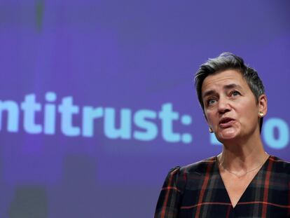 La comisaria de Competencia, Margrethe Vestager, durante una comparecencia el pasado octubre.