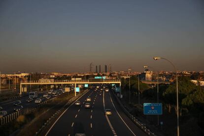 Boina de contaminación de Madrid vista desde la M- 40 a la altura de Pozuelo de Alarcón, en una imagen de archivo. 