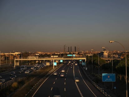 Boina de contaminación de Madrid vista desde la M- 40 a la altura de Pozuelo de Alarcón, en una imagen de archivo. 