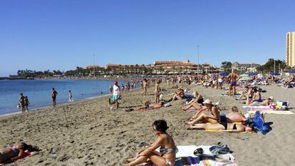 Playa de los Cristianos, al sur de Tenerife