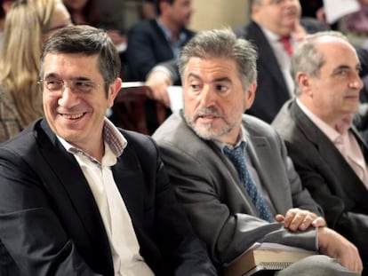 Patxi López, Jesús Eguiguren e Iñaki Arriola, de izquierda a derecha.