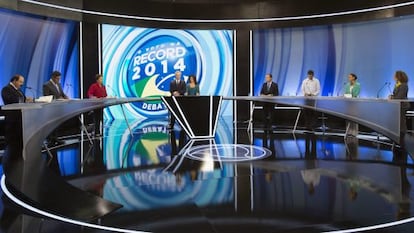 Os presidenci&aacute;veis no debate de domingo.