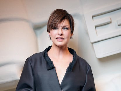 Linda Evangelista en el desfile de Fendi (P-V 2024), el pasado miércoles en Milán.