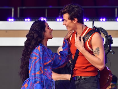 Camila Cabello y Shawn Mendes en el Global Citizen Live el 25 de septiembre de 2021 en Nueva York.