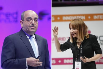 Kamal Bherwani (Grupo PRISA) y María Garaña (Microsoft), durante sus intervenciones en Red Innova.