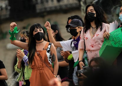 Una manifestación a favor del aborto, en Saltillo, este martes.