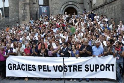 Concentración en Barcelona para dar la bienvenida a los cooperantes liberados.